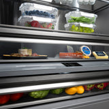 ZLINE Autograph Edition 30 in. 16.1 cu. ft. Panel Ready Built-In Bottom Freezer Refrigerator with Water Dispenser and Ice Maker with Graphite Gray Interior and Matte Black Accents (GRBIVZ-30-MB)
