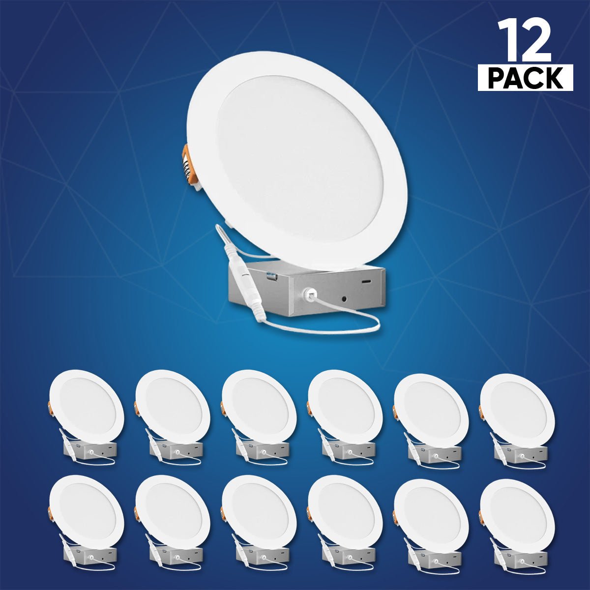 4" 9W LED Slim Panel Recessed Ceiling Light CCT Changeable 2700k 3000K 3500K 4000K 5000K, with Junction Box, Round