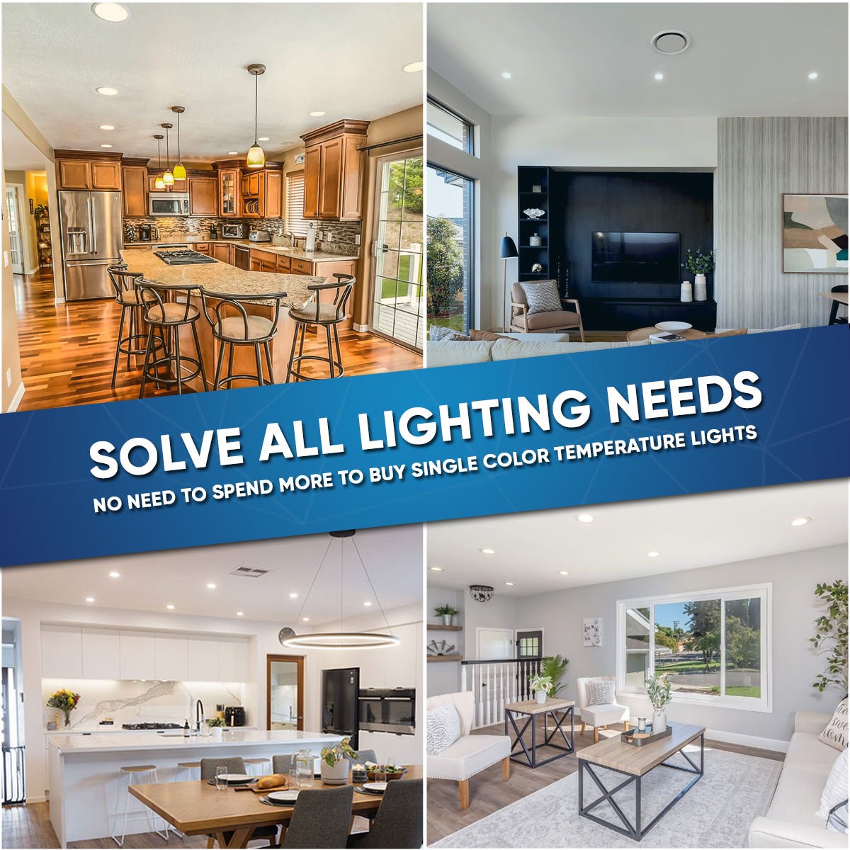 4" LED Disk Downlight, 10W, 5CCT Changeable: 2700K/3000K/3500K/4000K/5000K, 120V AC, Damp Rated