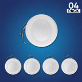 4" LED Disk Downlight, 10W, 5CCT Changeable: 2700K/3000K/3500K/4000K/5000K, 120V AC, Damp Rated