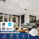 4" LED Disk Downlight, 10W, 5CCT Changeable: 2700K/3000K/3500K/4000K/5000K, 120V AC, Damp Rated