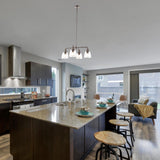 4-Lights Chandelier Lighting Fixture, Clear Glass Chandelier for Kitchen, Coffee Bar, E26 Base