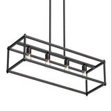 4-Lights Linear Chandelier Light, For Damp Location, Open Frame Rectangle Chandeliers, E26 Base, UL Listed, 5 Years Warranty
