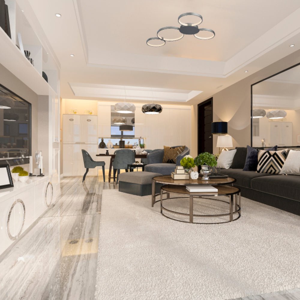 4 Rings, LED Circle Flushmount Lights, 41W, 3000K, 2986LM, Hallway Light Fixtures,