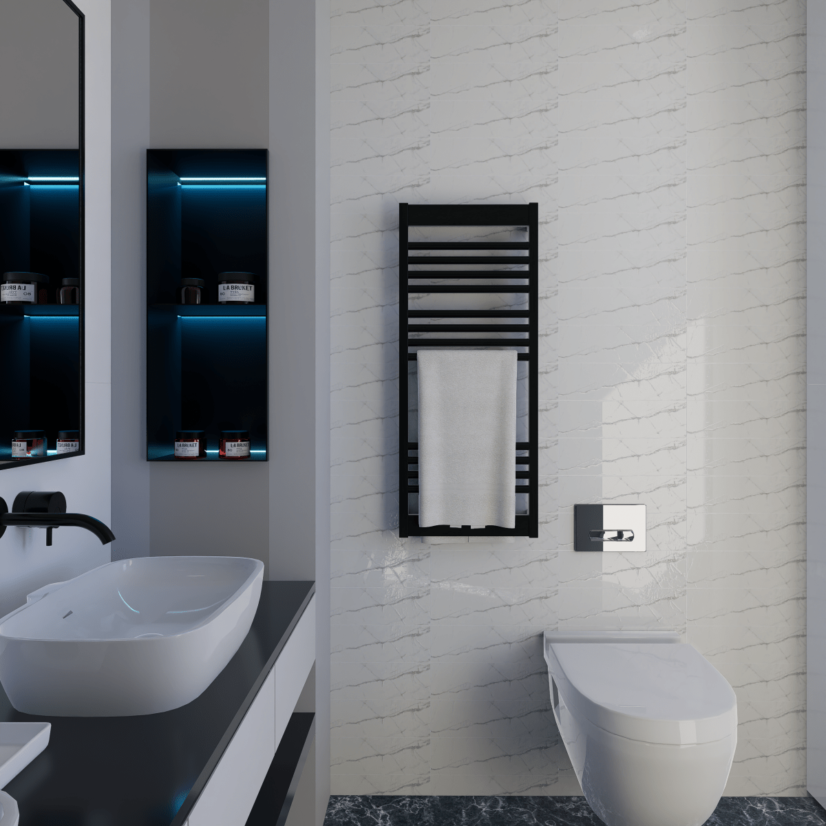 4 x 12 in. Mayfair Statuario Venato Polished Rectified Glazed Porcelain Tile