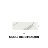 4 x 12 in. Mayfair Statuario Venato Polished Rectified Glazed Porcelain Tile