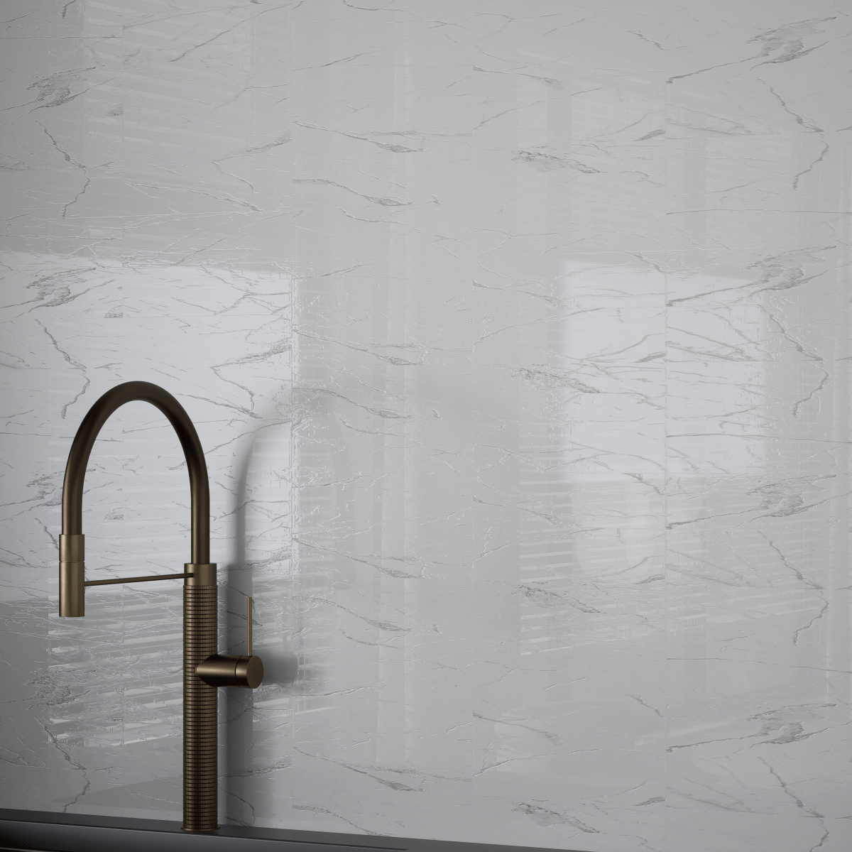 4 x 12 in. Mayfair Statuario Venato Polished Rectified Glazed Porcelain Tile