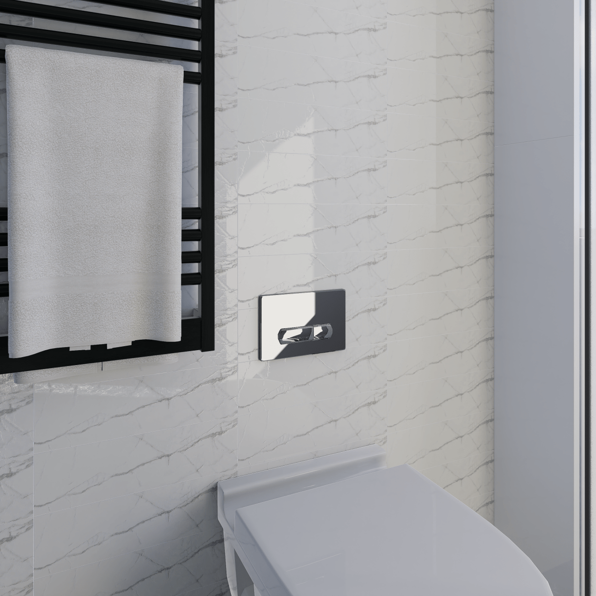 4 x 12 in. Mayfair Statuario Venato Polished Rectified Glazed Porcelain Tile