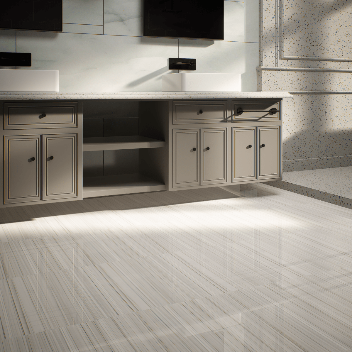 4 X 12 In Mayfair Zebrino Polished Rectified Glazed Porcelain