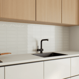 4 x 12 in. Soho Canvas White Beveled Glossy Pressed Glazed Ceramic Wall Tile