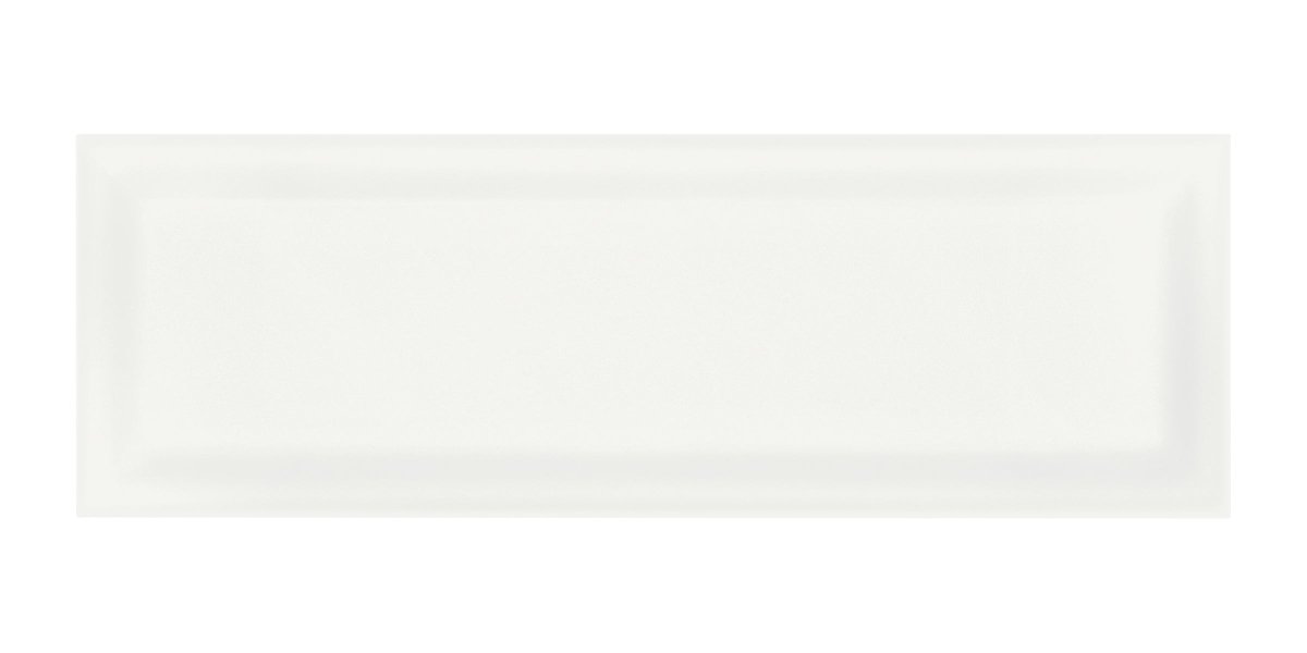 4 x 12 in. Soho Canvas White Beveled Glossy Pressed Glazed Ceramic Wall Tile