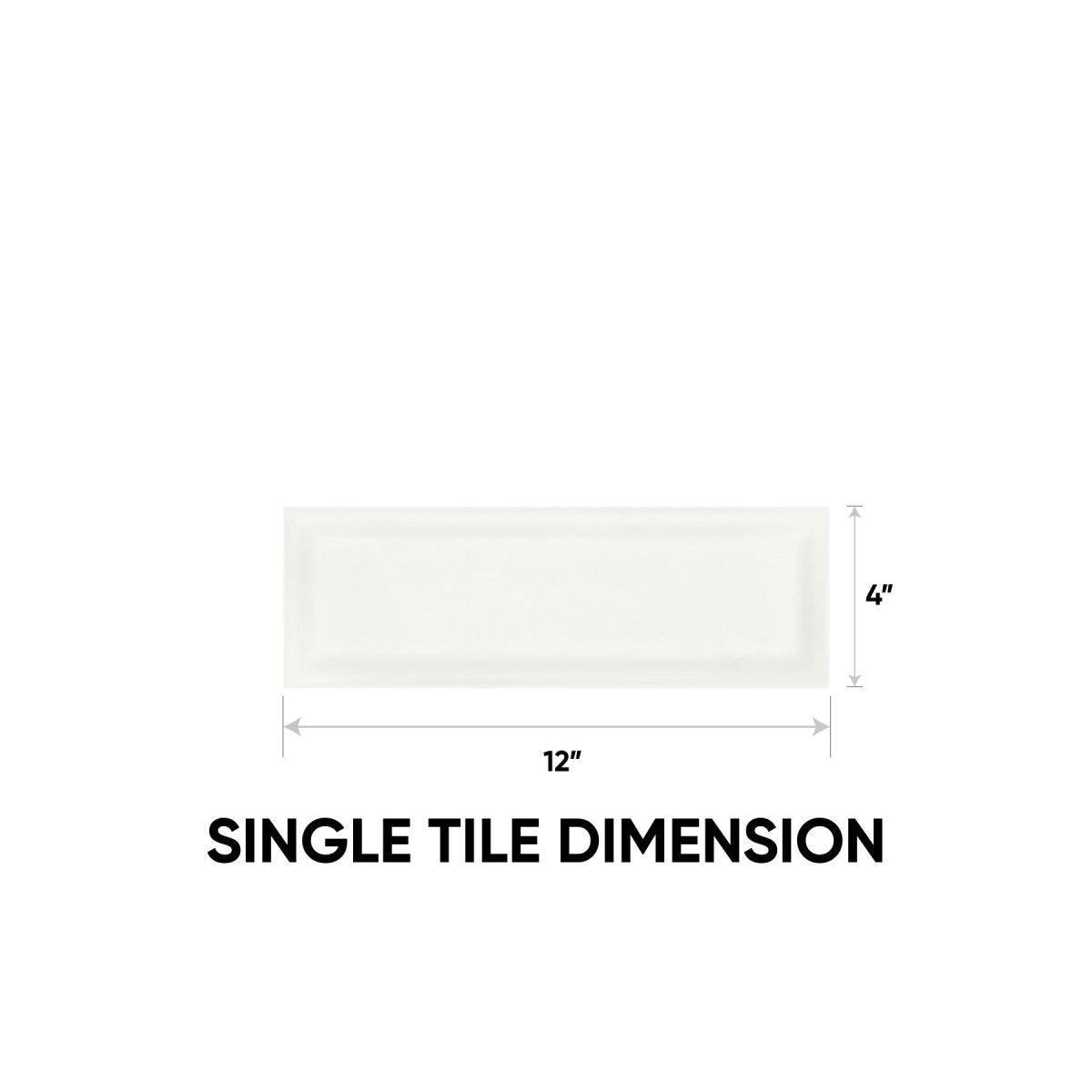 4 x 12 in. Soho Canvas White Beveled Glossy Pressed Glazed Ceramic Wall Tile