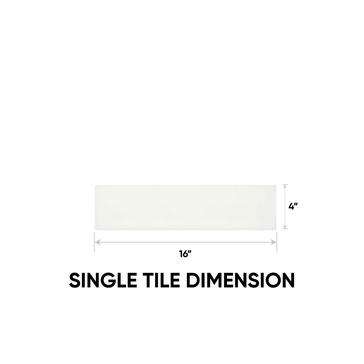 4 x 16 in. Soho Canvas White Glossy Pressed Glazed Ceramic Wall Tile