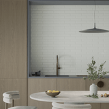 4 x 16 in. Soho Canvas White Glossy Pressed Glazed Ceramic Wall Tile