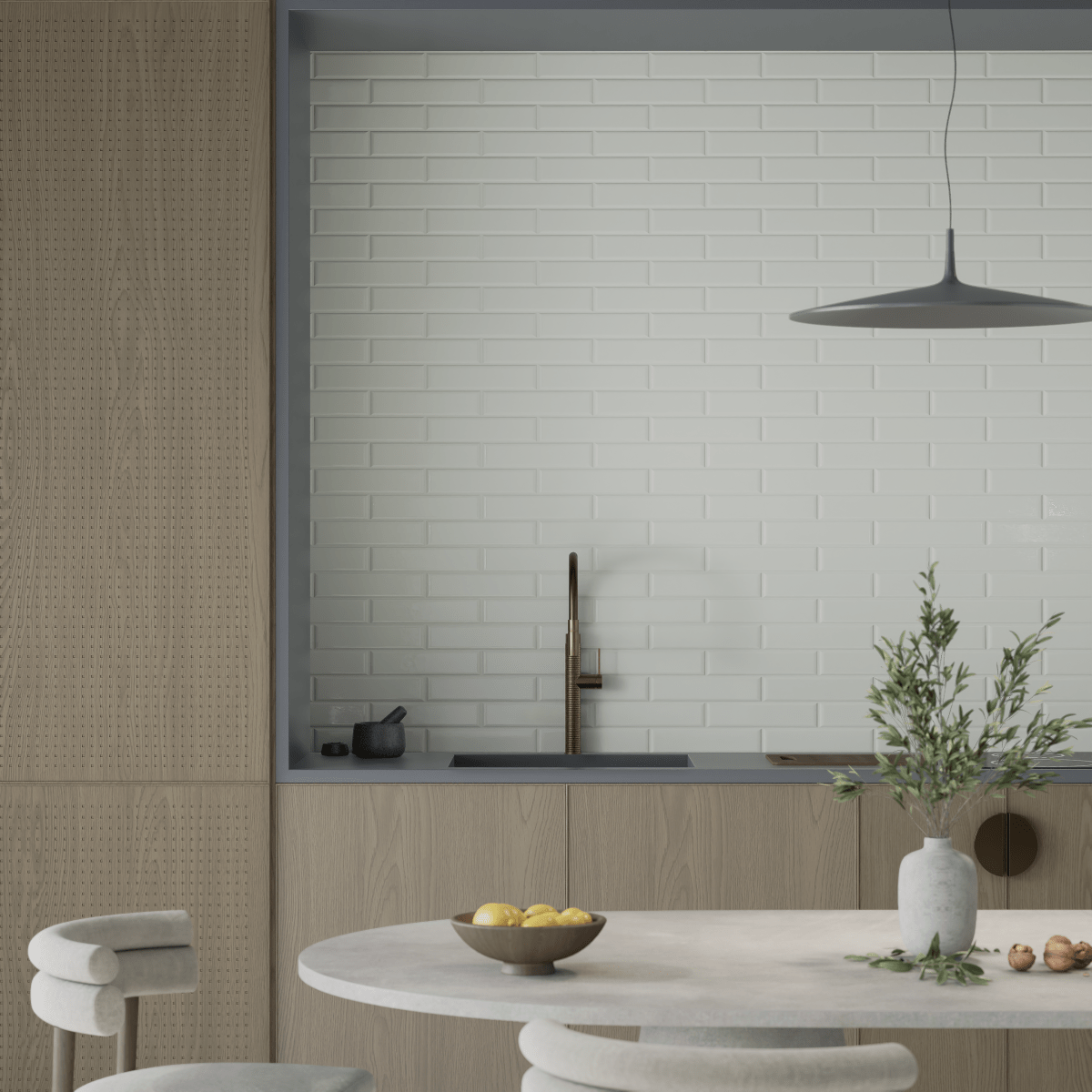 4 x 16 in. Soho Canvas White Glossy Pressed Glazed Ceramic Wall Tile