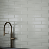 4 x 16 in. Soho Canvas White Glossy Pressed Glazed Ceramic Wall Tile