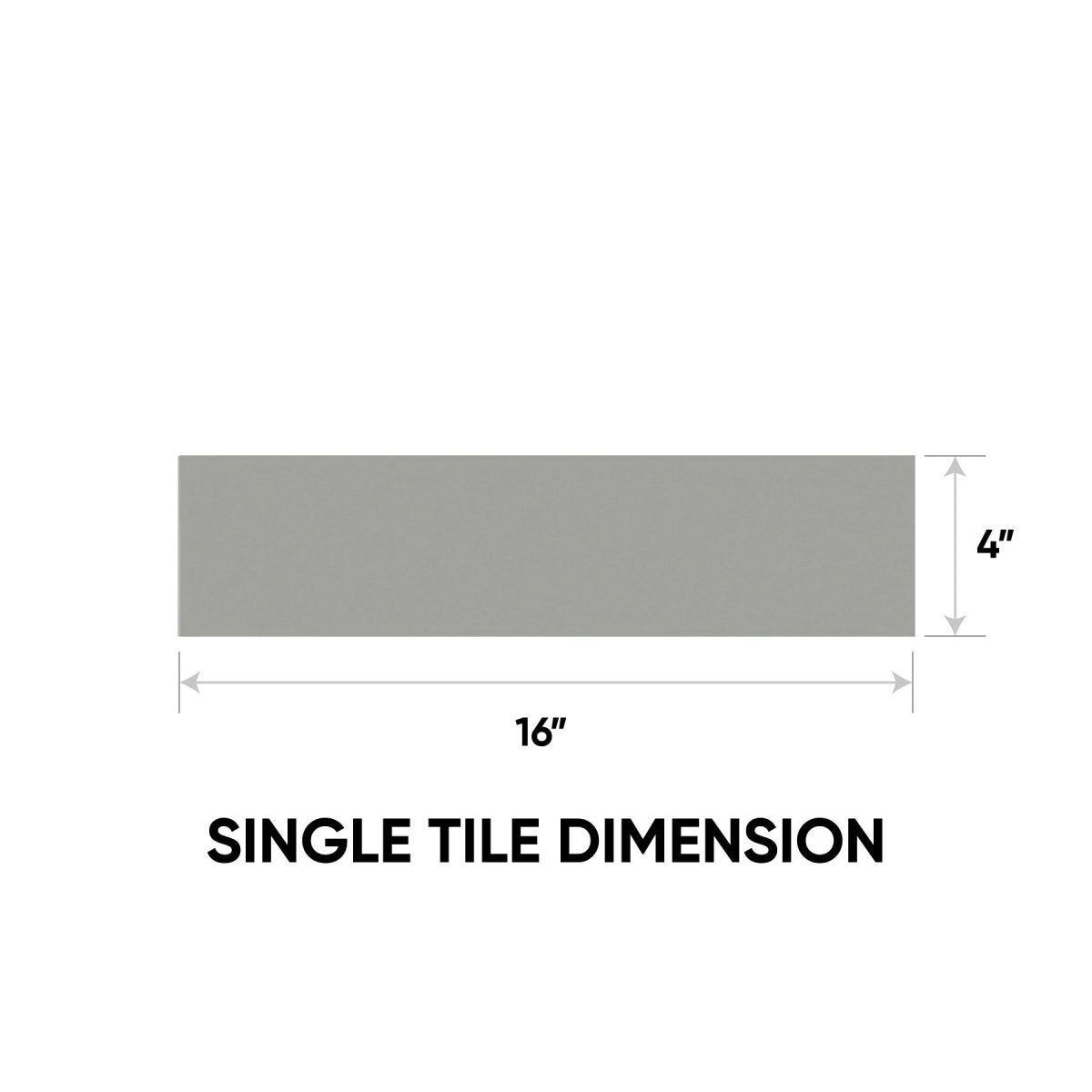 4 x 16 in. Soho Pressed Glazed Cement Chic Glossy Ceramic Wall Tile