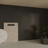 4 x 16 in Soho Retro Black Matte Pressed Glazed Ceramic Tile