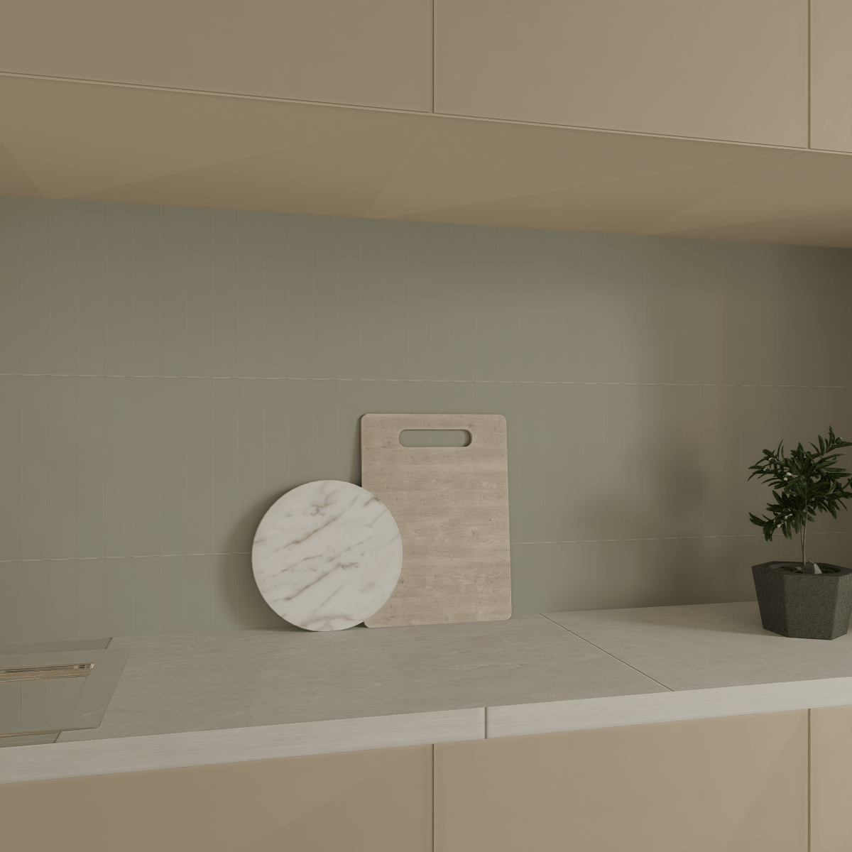 4 X 16 In Soho Soft Sage Dark Colors Matte Pressed Glazed Ceramic