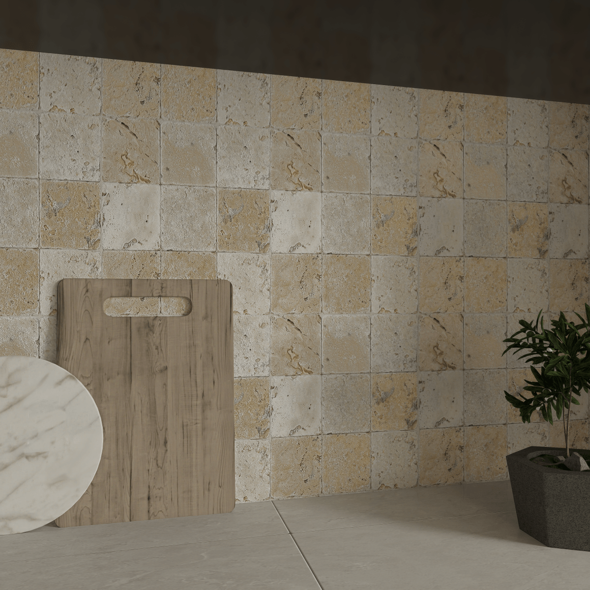 4 X 4 In Picasso Tumbled Travertine