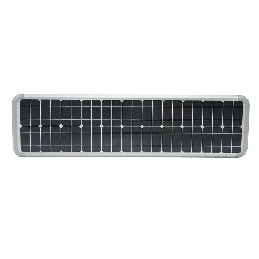 40W Outdoor LED Solar Street Light, 6500K, IP66, 18VDC, Adjustable Mount, Silver