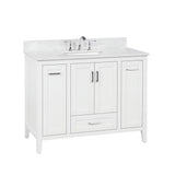Allen-Roth Christy 42-In Carrara White Undermount Single Sink Bathroom Vanity With White Engineered Marble Top