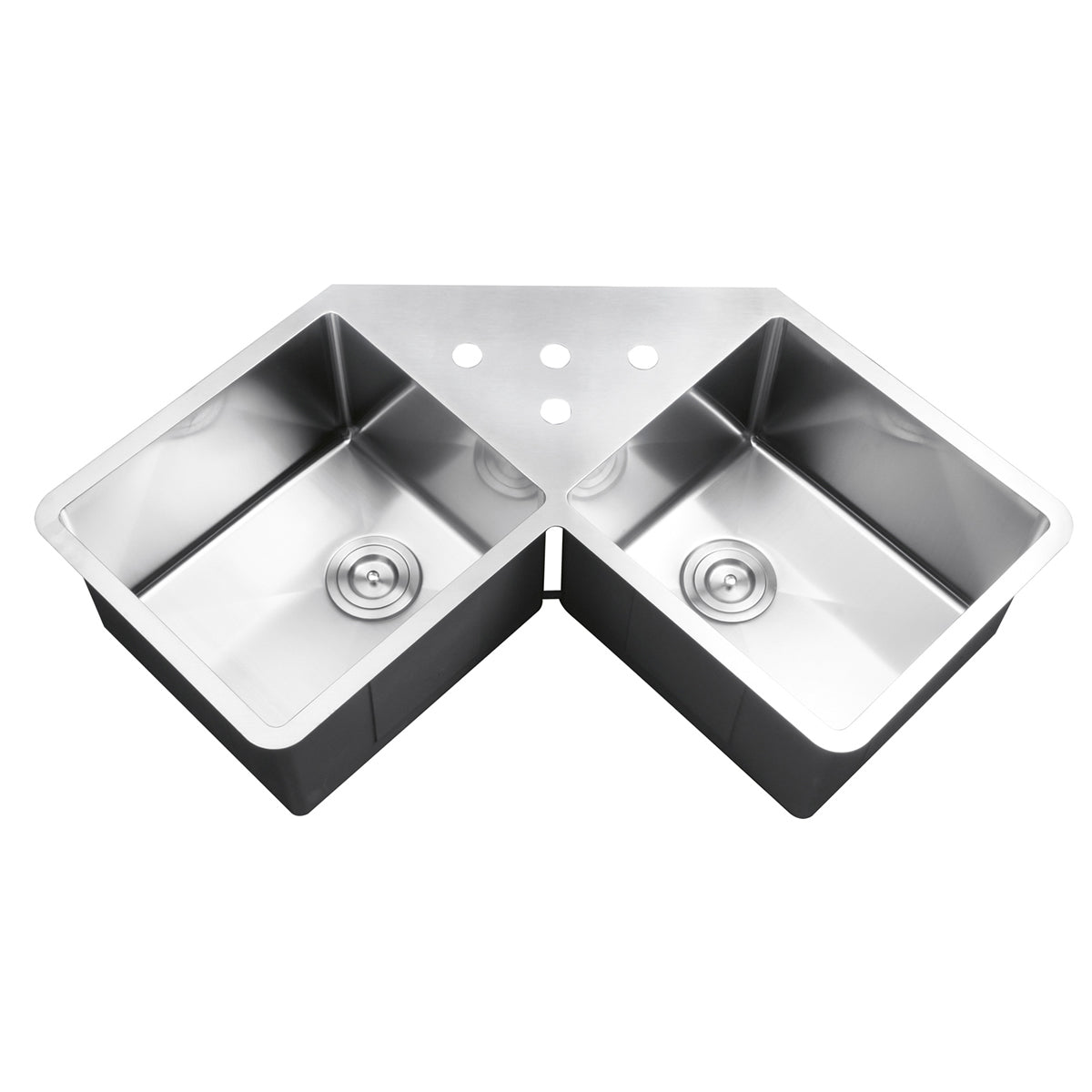 44 Inch Corner Butterfly Undermount Kitchen Sink 16 Gauge Double Bowl Sink