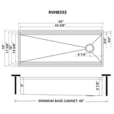 45-inch Workstation Two-Tiered Ledge Kitchen Sink Undermount 16 Gauge Stainless Steel