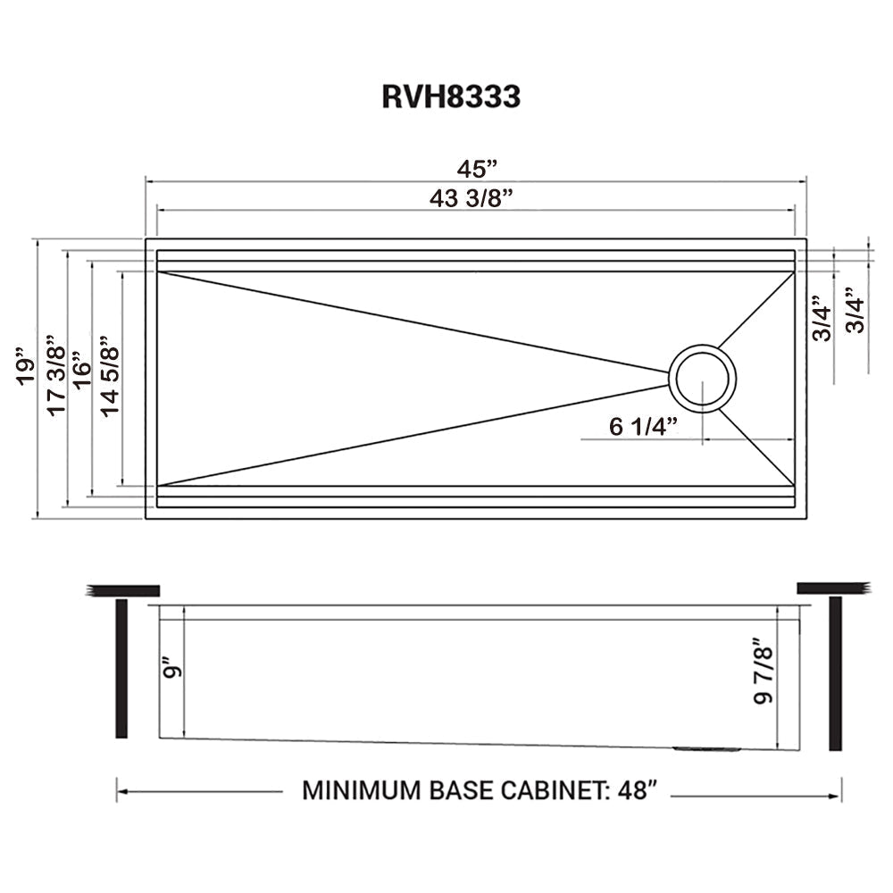 45-inch Workstation Two-Tiered Ledge Kitchen Sink Undermount 16 Gauge Stainless Steel