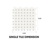 Soho Canvas White w/ Loft Grey Dot Matte Glazed Basketweave Mosaic Porcelain