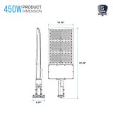 450W LED Pole Light with Dusk to Dawn Photocell, 5700K, AC120-277V, Universal Mount, Bronze, With 20KV Surge Protector, IP65 Waterproof, LED Parking Lot Lights - Outdoor Commercial Area Street Lighting, Gen14