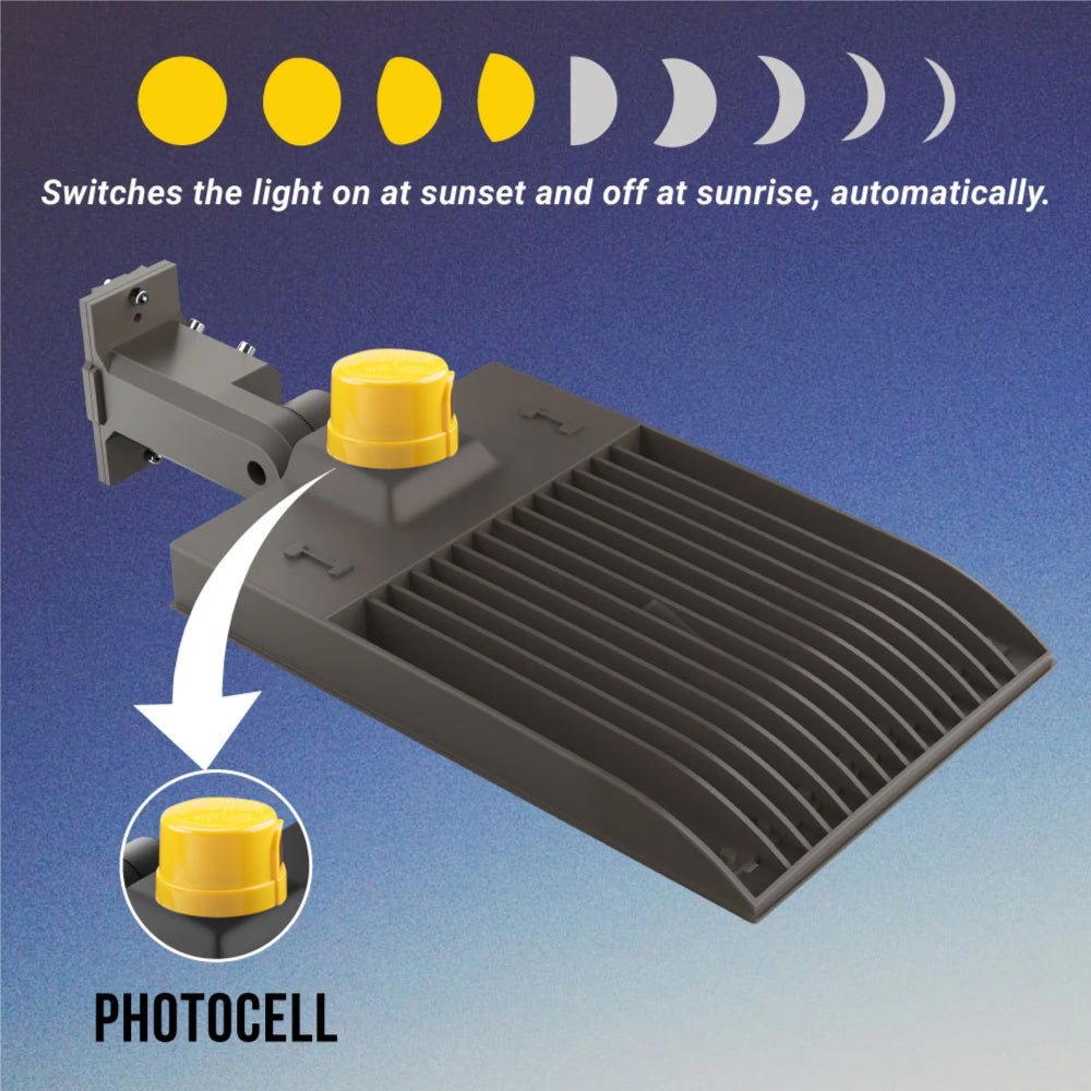 450W LED Pole Light with Dusk to Dawn Photocell, 5700K, AC120-277V, Universal Mount, Bronze, With 20KV Surge Protector, IP65 Waterproof, LED Parking Lot Lights - Outdoor Commercial Area Street Lighting, Gen14