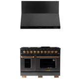 KUCHT Gemstone Professional 48 in. 6.7 cu. ft. Propane Gas Range with Sealed Burners, Griddle/Grill and Two Ovens - One Convection - in Titanium Stainless Steel
