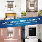 Frontlit/Backlit LED Lighted Bathroom Vanity Mirror with Frame, Anti-Fog, Touch Button, CRI 90+, Adjustable CCT & Memory, Magnum Style