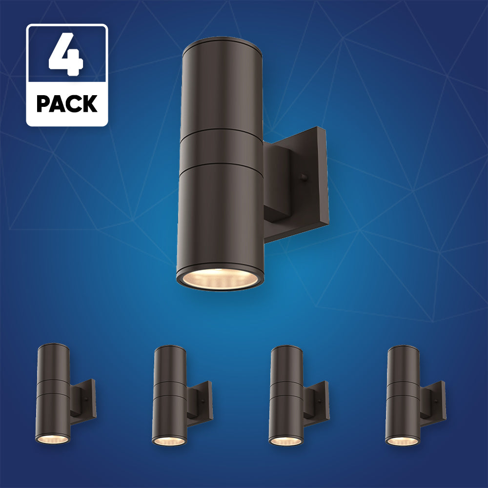 LED Outdoor Up & Down Lights With Remote, RGBW, Cylinder, 18WX1, AC100-277V, IP65, ETL CE RoSH Approval, Outdoor Wall Lights