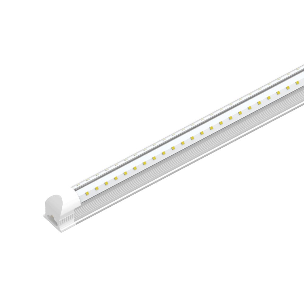 4ft LED Shop Light Fixture, 30W V Shape 6500K 3900LM Clear Cover, AC100-277V, ETL Listed, Plug and Play, Damp Location, High Output T8 Integrated LED Tube, Linkable LED Shop Lights for Garage, Workshop, Basement