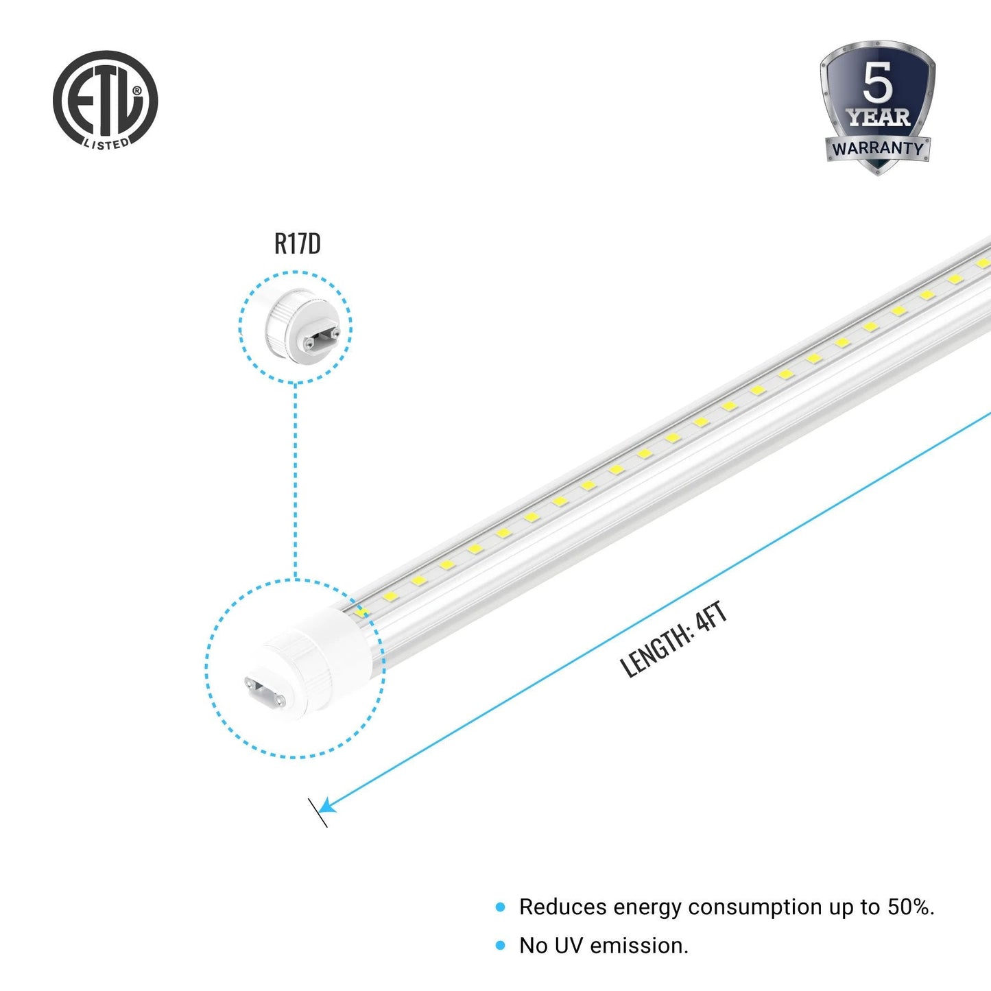 T8 LED Sign Tubes with R17 Base, Work without Ballast, 360 Degree Advertisement Lighting, LED Outdoor Tubes For Double Sided Signs