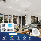 5 in. and 6 in. White LED Recessed Ceiling Light Fixture Trim with Adjustable Eyeball, 15W, 1060LM, Dimmable, Energy Star & ETL