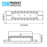 50 Watt 2FT LED Explosion Proof Linear Light, I Series, Dimmable, 5000K, 5400LM, AC100-277V, IP66, Hazardous Location Lighting Fixtures