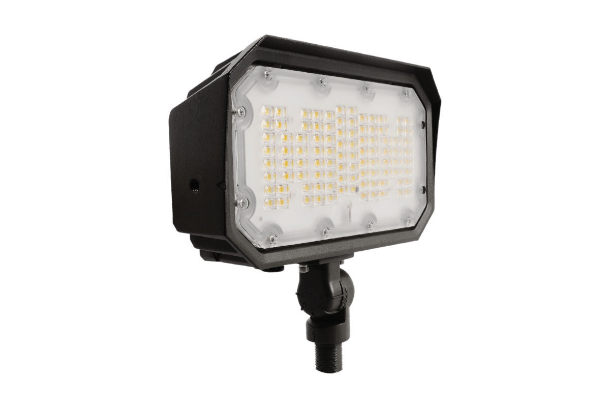 50W/40W/30W Watt Adjustable LED Flood Light Outdoor 4000K/5000K/5700K CCT Changeable, Knuckle Mount, UL & DLC 5.1 Premium, Bronze, IP65, For Gardens, Court, Lawn, Patio as well as LED Security Light