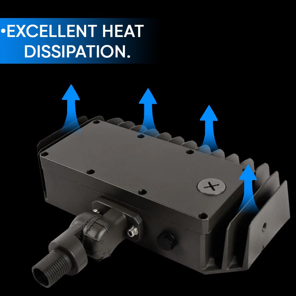 50W/40W/30W Watt Adjustable LED Flood Light Outdoor 4000K/5000K/5700K CCT Changeable, Knuckle Mount, UL & DLC 5.1 Premium, Bronze, IP65, For Gardens, Court, Lawn, Patio as well as LED Security Light