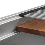57-inch Workstation Two-Tiered Ledge Kitchen Sink Undermount 16 Gauge Stainless Steel