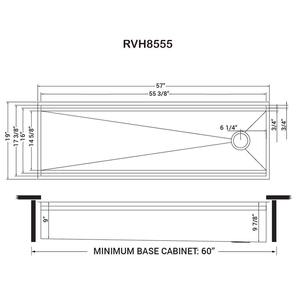 57-inch Workstation Two-Tiered Ledge Kitchen Sink Undermount 16 Gauge Stainless Steel