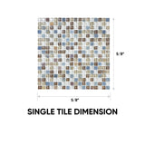 5/8 x 5/8 in Amber Tea Glass Slate Blend Mosaic