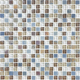 5/8 x 5/8 in Amber Tea Glass Slate Blend Mosaic