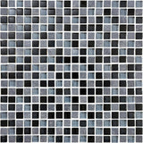 5/8 X 5/8 In Glass Slate Bliss Blend Black Timber Mosaic