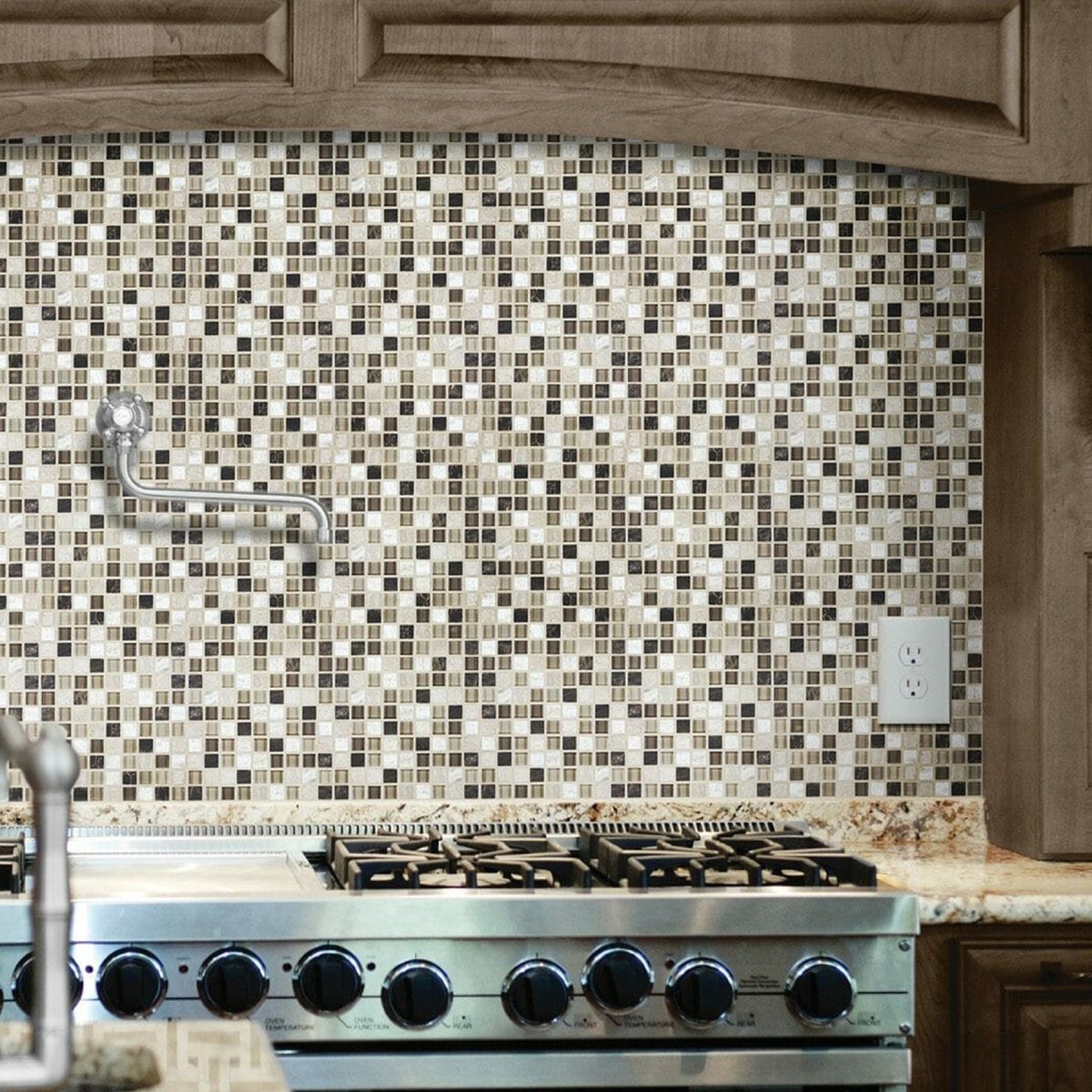 5/8 X 5/8 In Glass Stone Bliss Blend Bamboo Mosaic