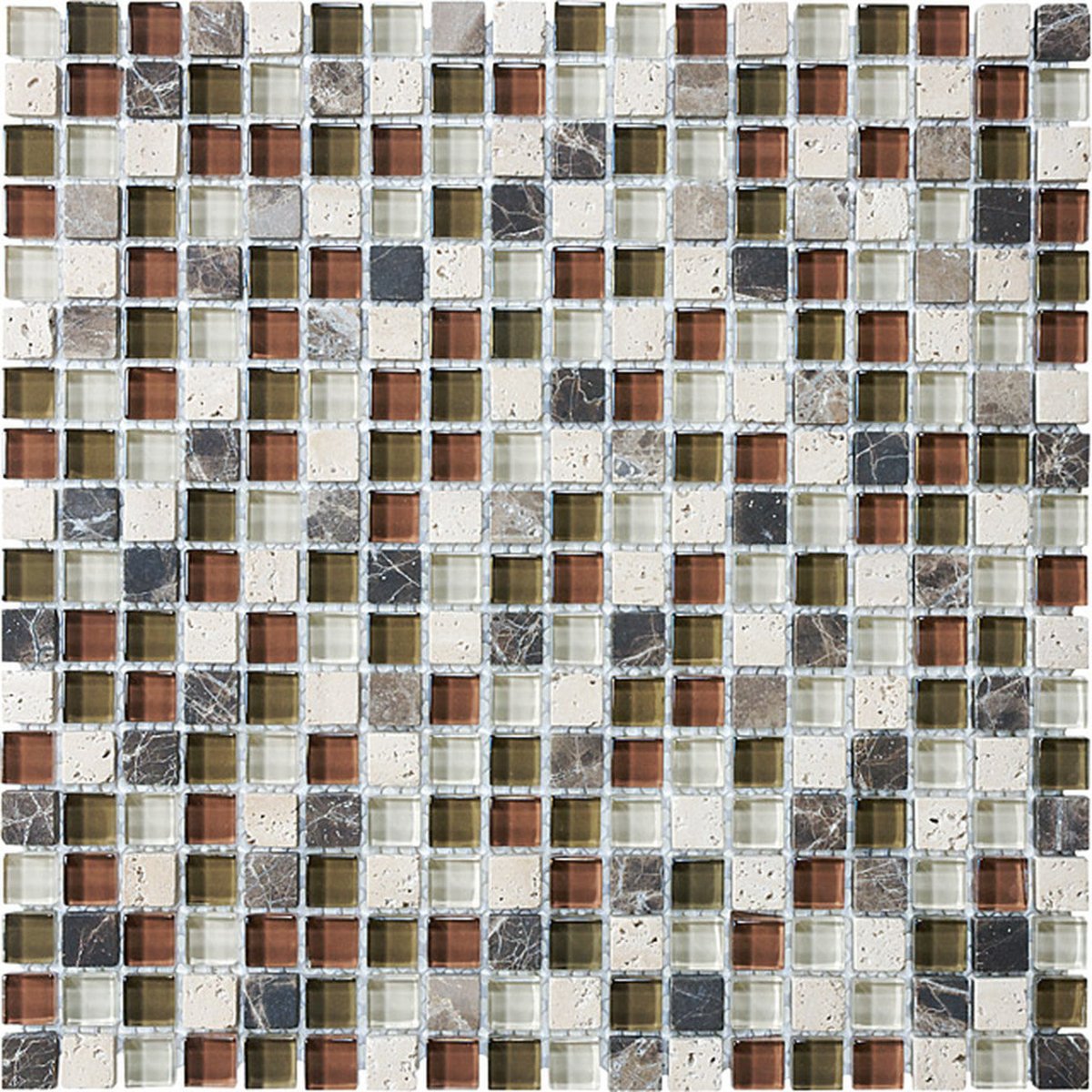 5/8 X 5/8 In Glass Stone Bliss Blend Cabernet Mosaic