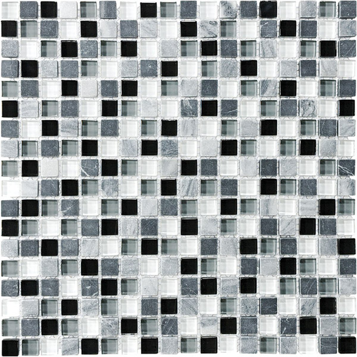 5/8 X 5/8 In Glass Stone Bliss Blend Midnight Mosaic