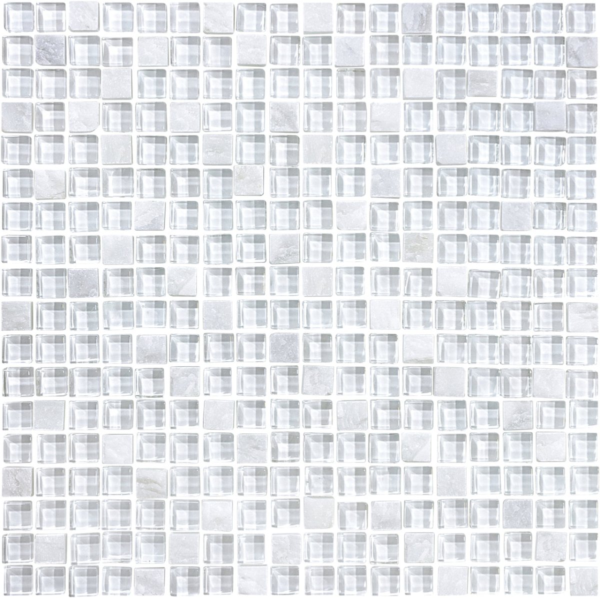 5/8 x 5/8 in Norwegian Ice Glass Quartz Blend Mosaic